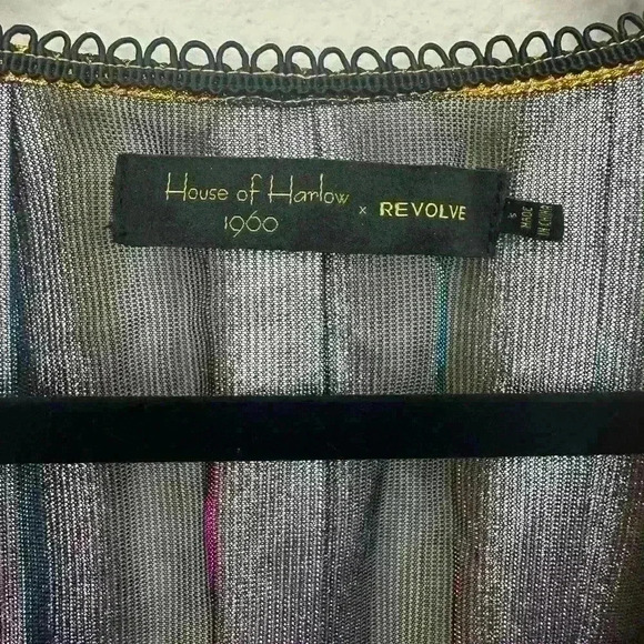 House of Harlow Gold Multi-Color Peplum Blouse - Picture 4 of 4